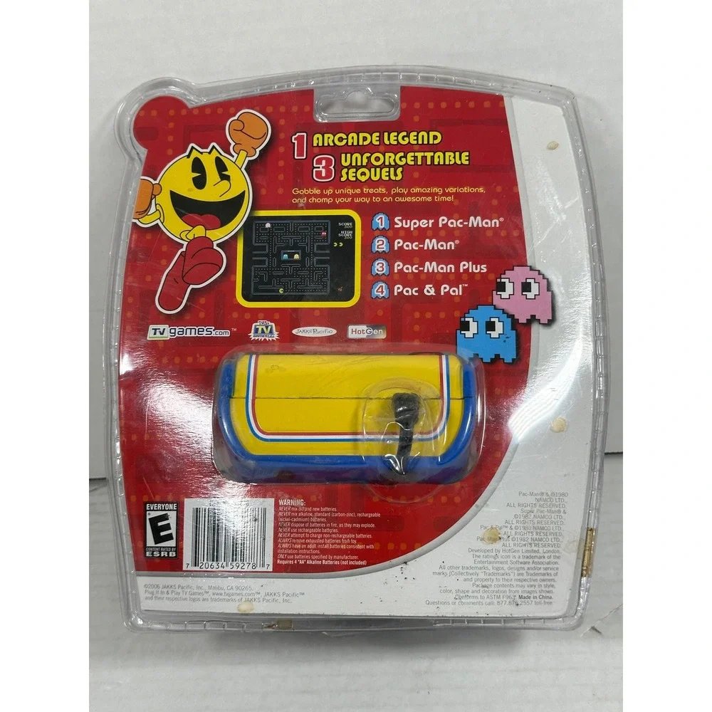 Jakks Pacific TV‎ Games Super Pac-Man Collection Edition 3 Plug Play 4 Games NEW